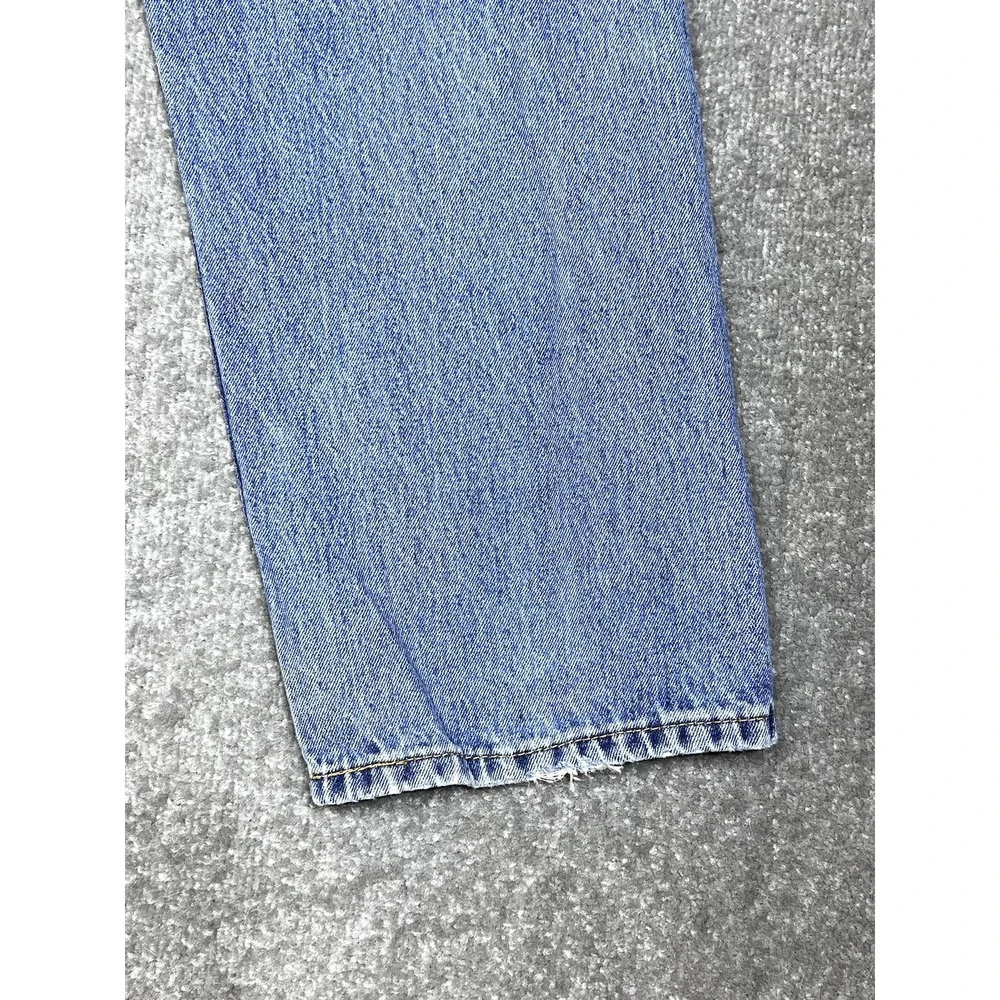 Levis 505‎ Jeans Mens Size 40x29 Blue Distressed Denim Cotton Straight Leg